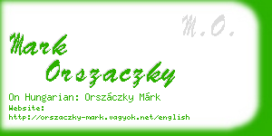 mark orszaczky business card