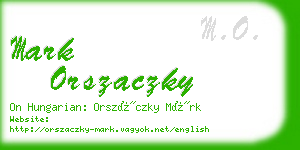 mark orszaczky business card